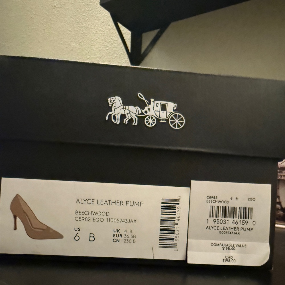 Coach Tan Leather Heels Classic Pumps ALYCE - Picture 2 of 6
